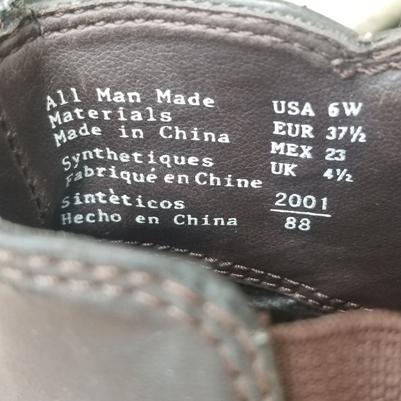 Vintage 90s Y2k Brown Faux Vegan Leather Chunky Platform Chelsea Boots 6 WIDE - Picture 10 of 10